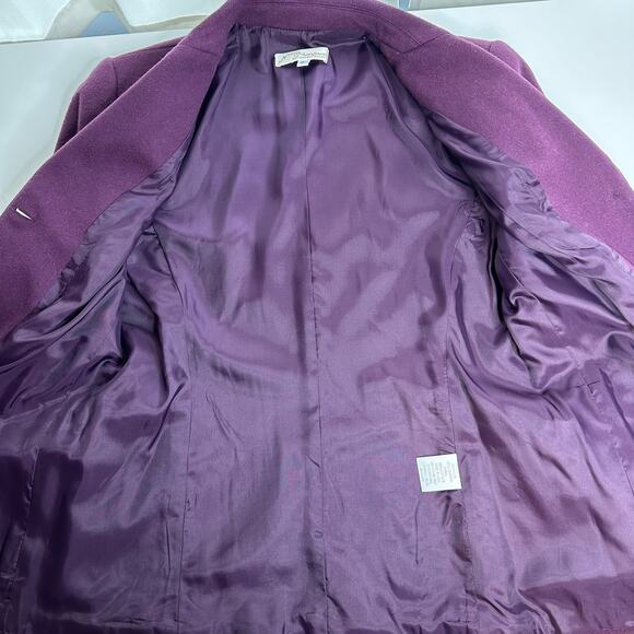Vintage 90s Norm Thompson Wool Cashmere Blend Blazer Jacket Womens Size 6 Purple - Picture 7 of 11